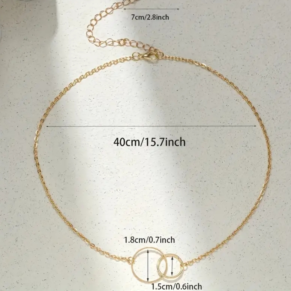 ✨ Double circle classy necklace ✨ - Picture 3 of 5